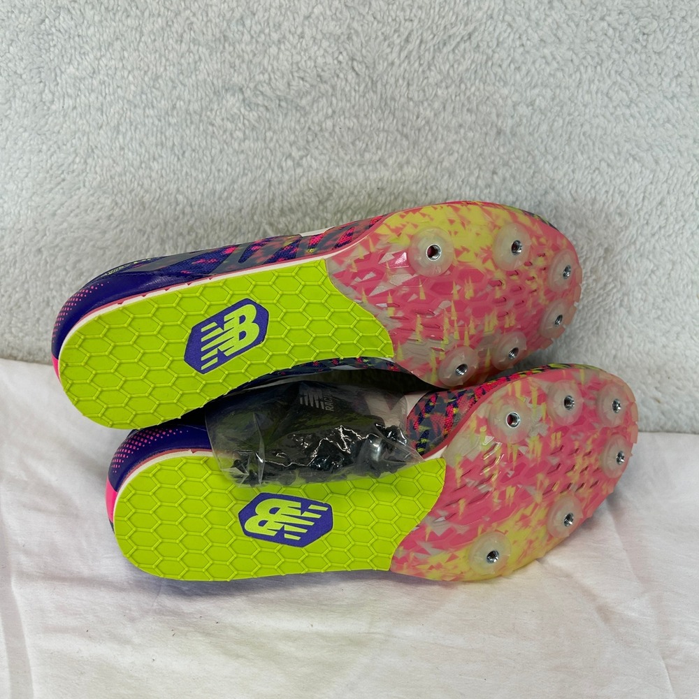 New Balance MD500 P5 Womens 8 Purple Pink Yellow Track Field Racing Spikes NEW - Picture 8 of 16